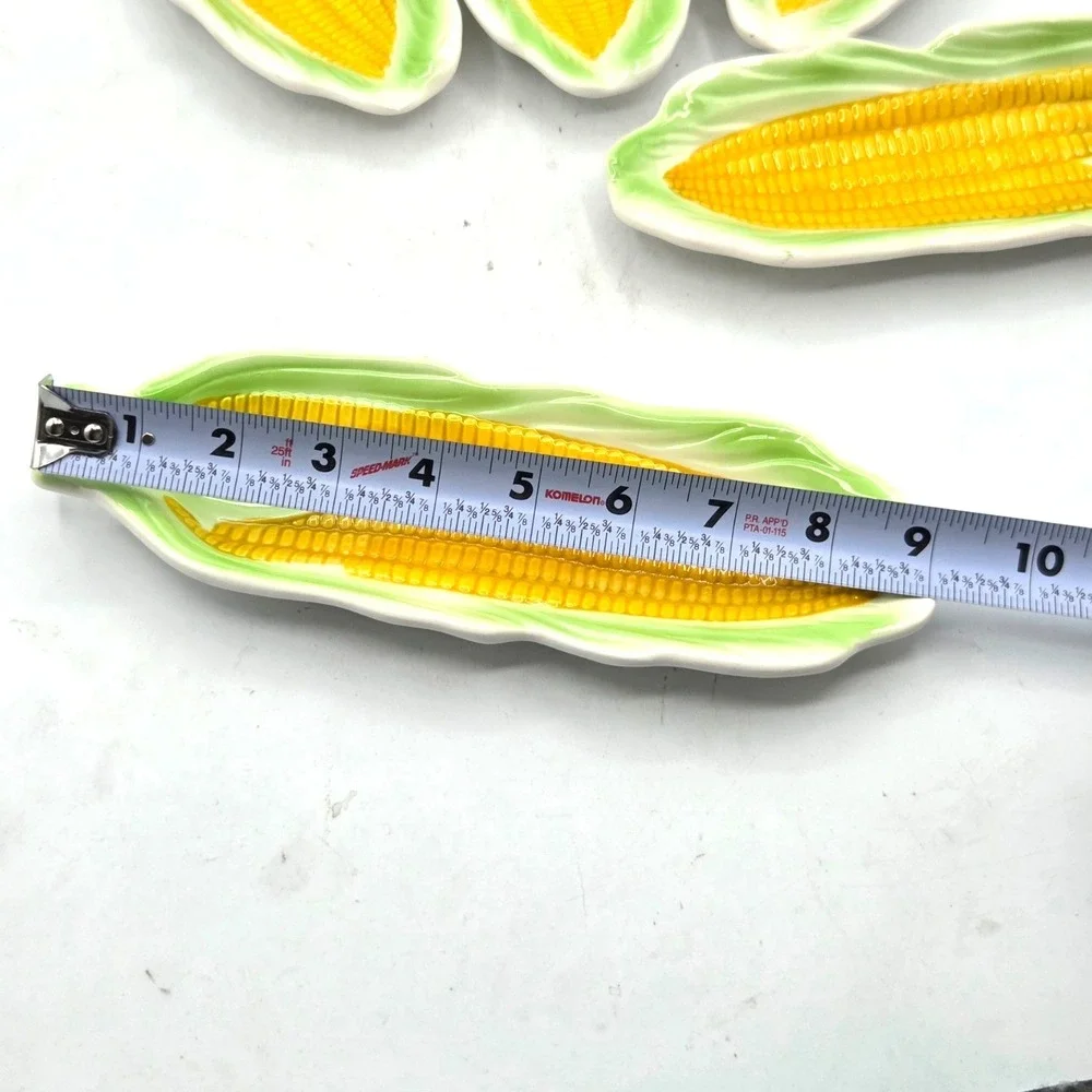 Vintage Corn on‎ the Cob Serving Dishes Plates Holders Ceramic Set of 5 JAPAN
